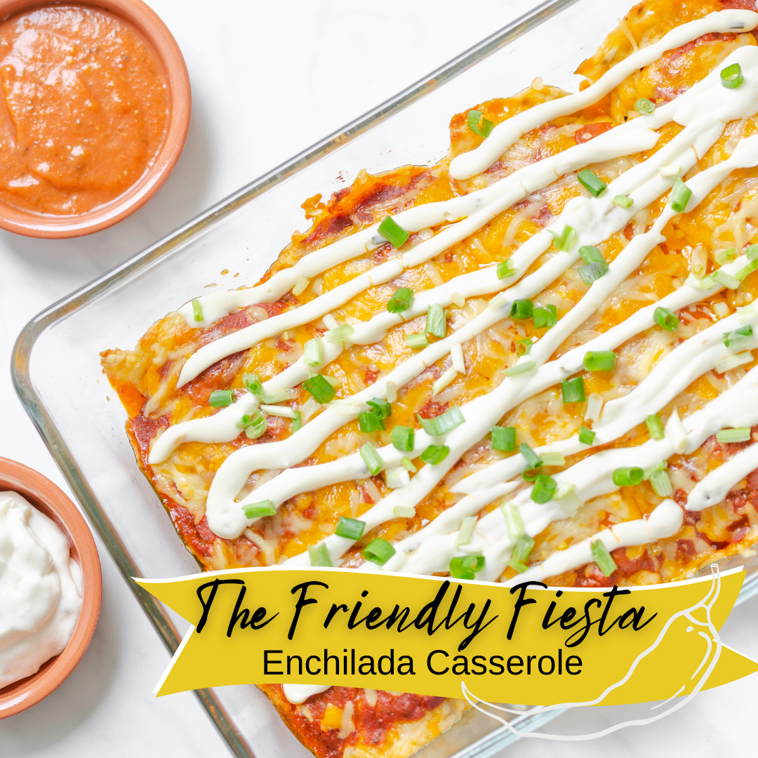 enchilada casserole in a dish